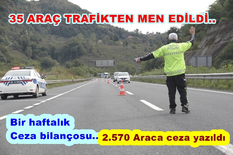 ORDU’DA TRAFİK KONTROLLERİ  ARTIRILDI..